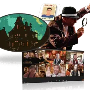 Manor House, Detective, Zoom Call, Virtual Setting