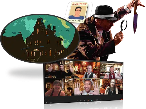 Manor House, Detective, Zoom Call, Virtual Setting