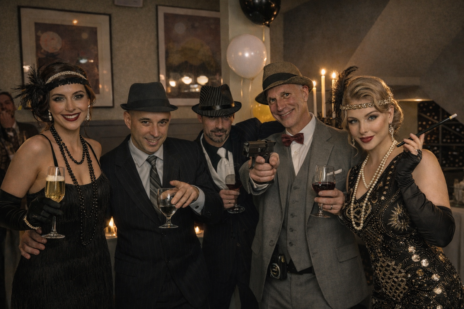 1920s Murder Mystery Cast of characters in a 1920s themed murder party mystery
